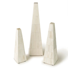 Bone Decorative Obelisk Sculpture-Set of 3
