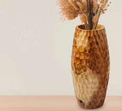 15-Inch Honeycomb Teak Root Vase