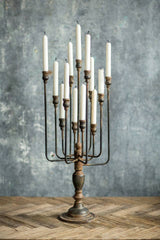 Vintage 13 Candle Iron Candelabra