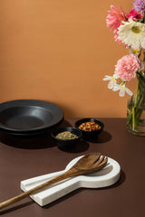 Natural White Marble Spoon Rest