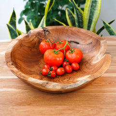 Jumbo Live Edge Teak Root Wood Serving Bowl