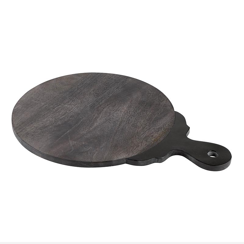 Wood Board /Tray with Carved Black Handle