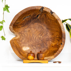 Jumbo Live Edge Teak Root Wood Serving Bowl