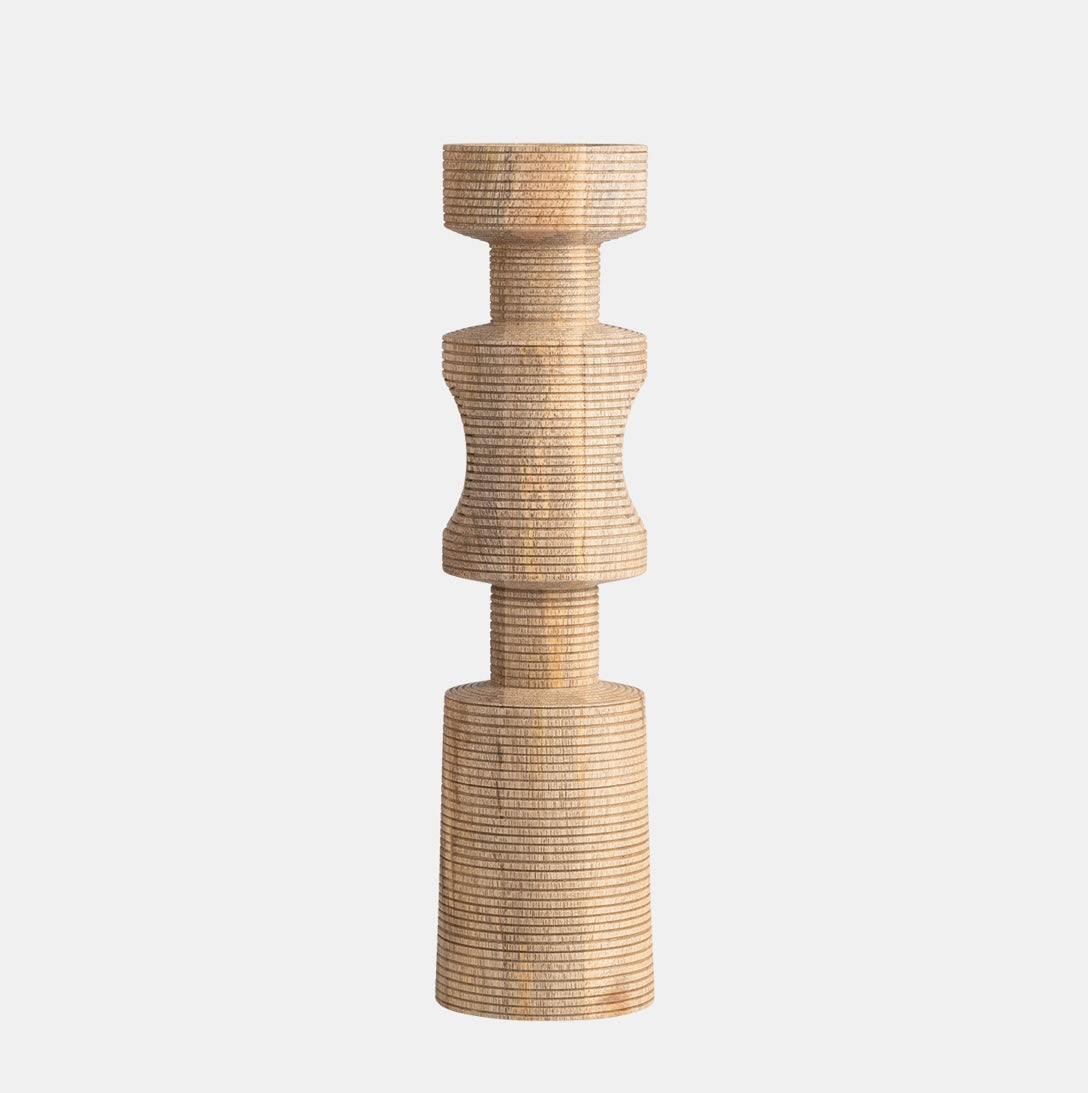 Wood Pillar Candleholder