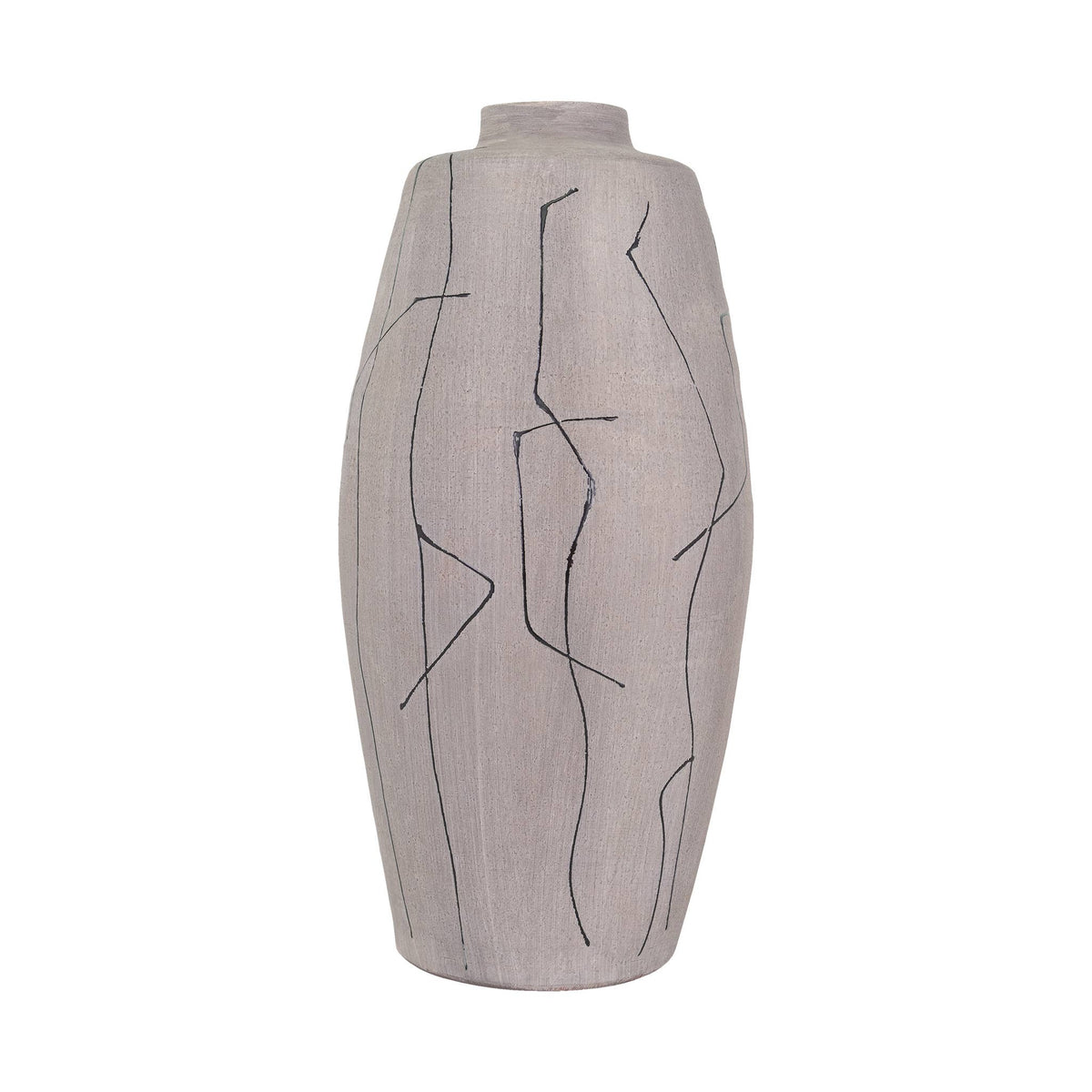 Large Beige Terracotta Vase, 17h"