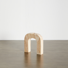 Arch Pine Candlestick Holder - Natural