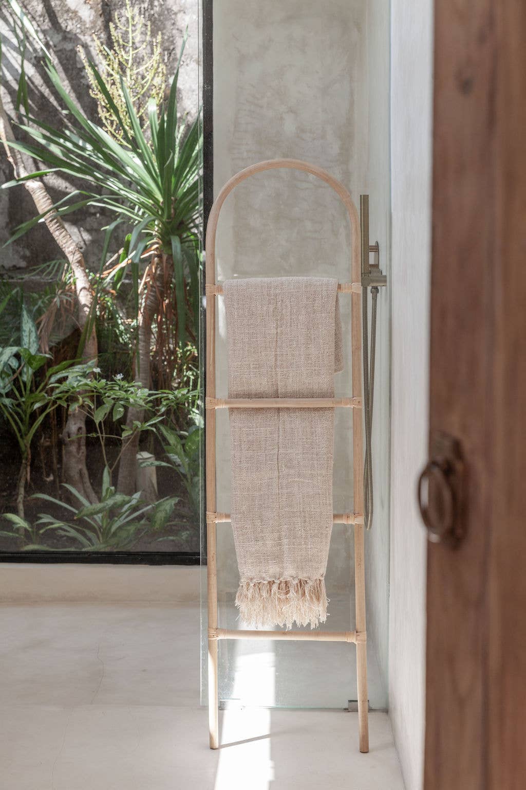 Handmade Rattan Arch Blanket Ladder