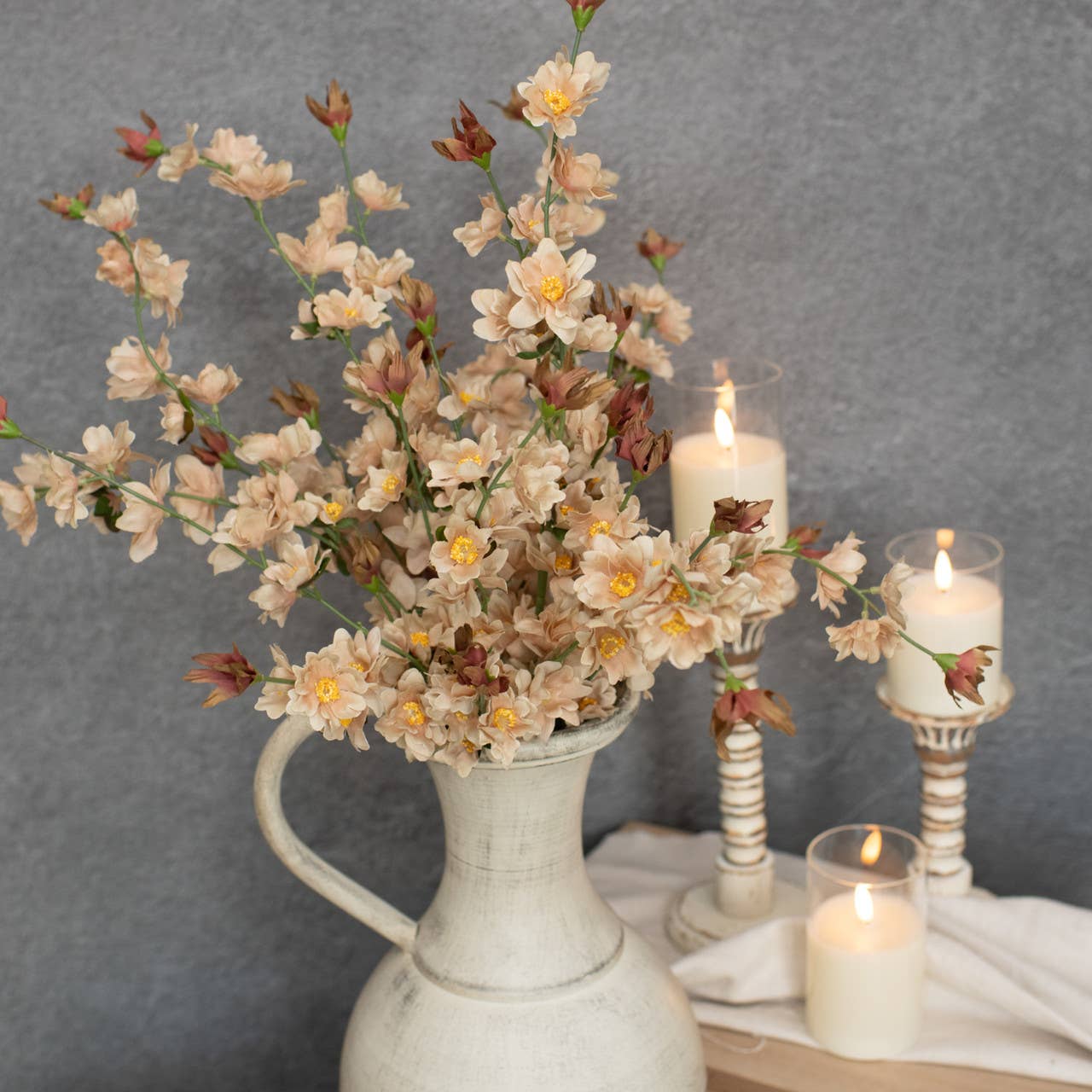 Floral - 37.5" Beige & Cream Cherry Blossom