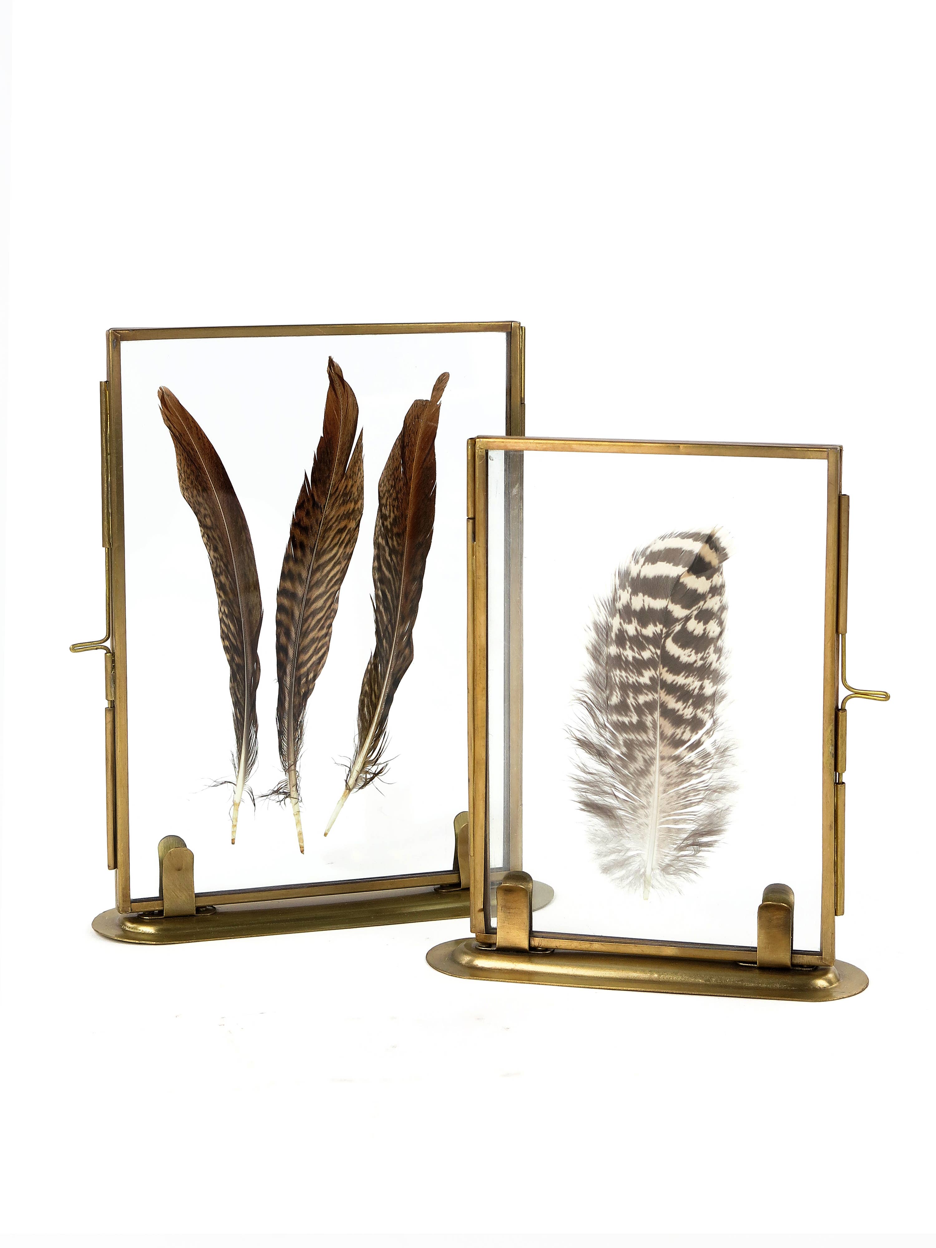 Brass Feather Photo Frame and Stand - 4"x6"